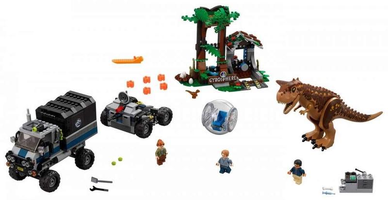 Kit de construção LEGO Jurassic World Carnotaurus Gyrosphere 75929